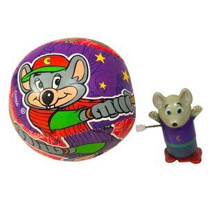 Vintage Chuck E Cheese Wind Up Mouse Toy MVP Ball Lot 2005 Kids Party Prize